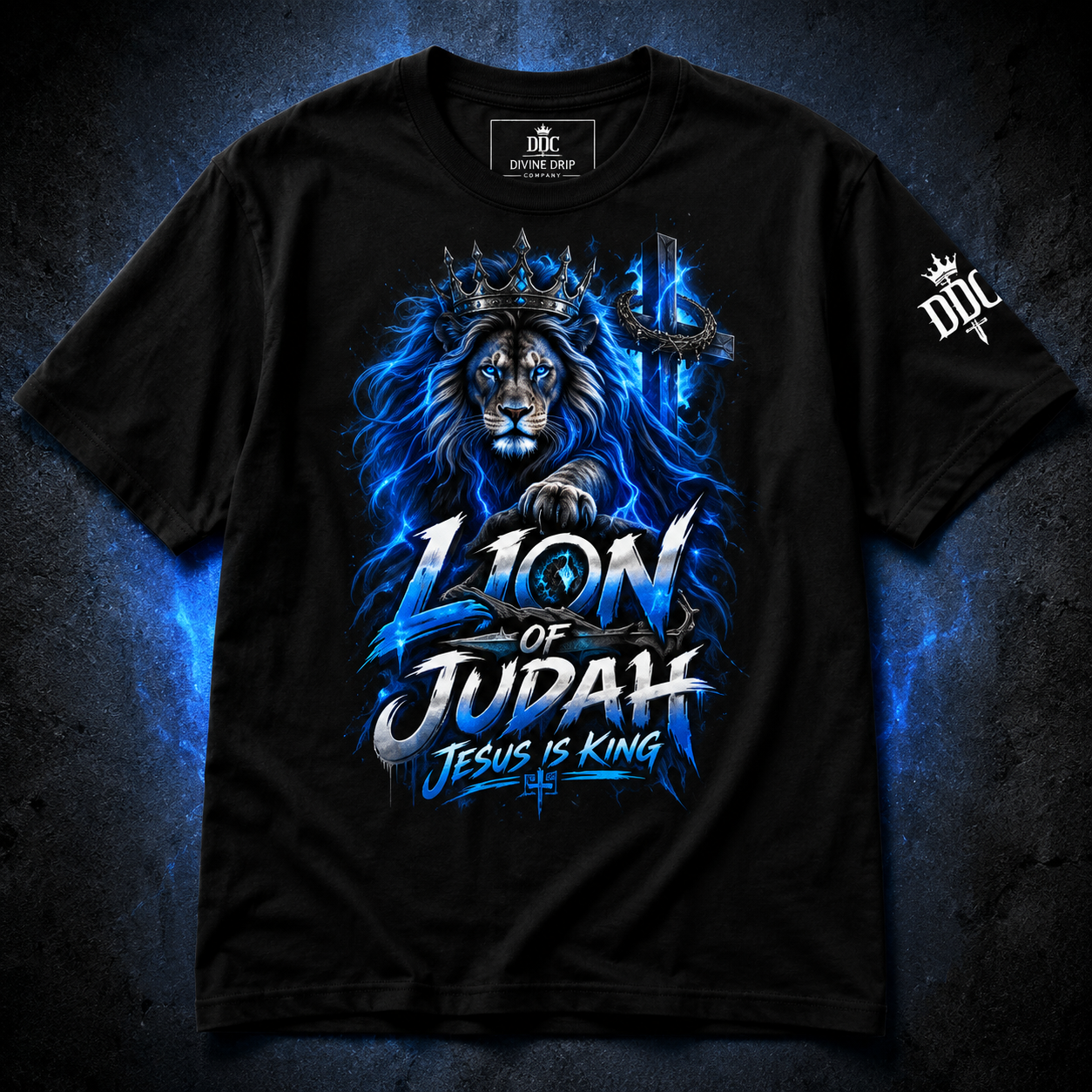 Lion of Judah T-Shirt | Jesus Is King Christian Streetwear | Christian Graphic Tee
