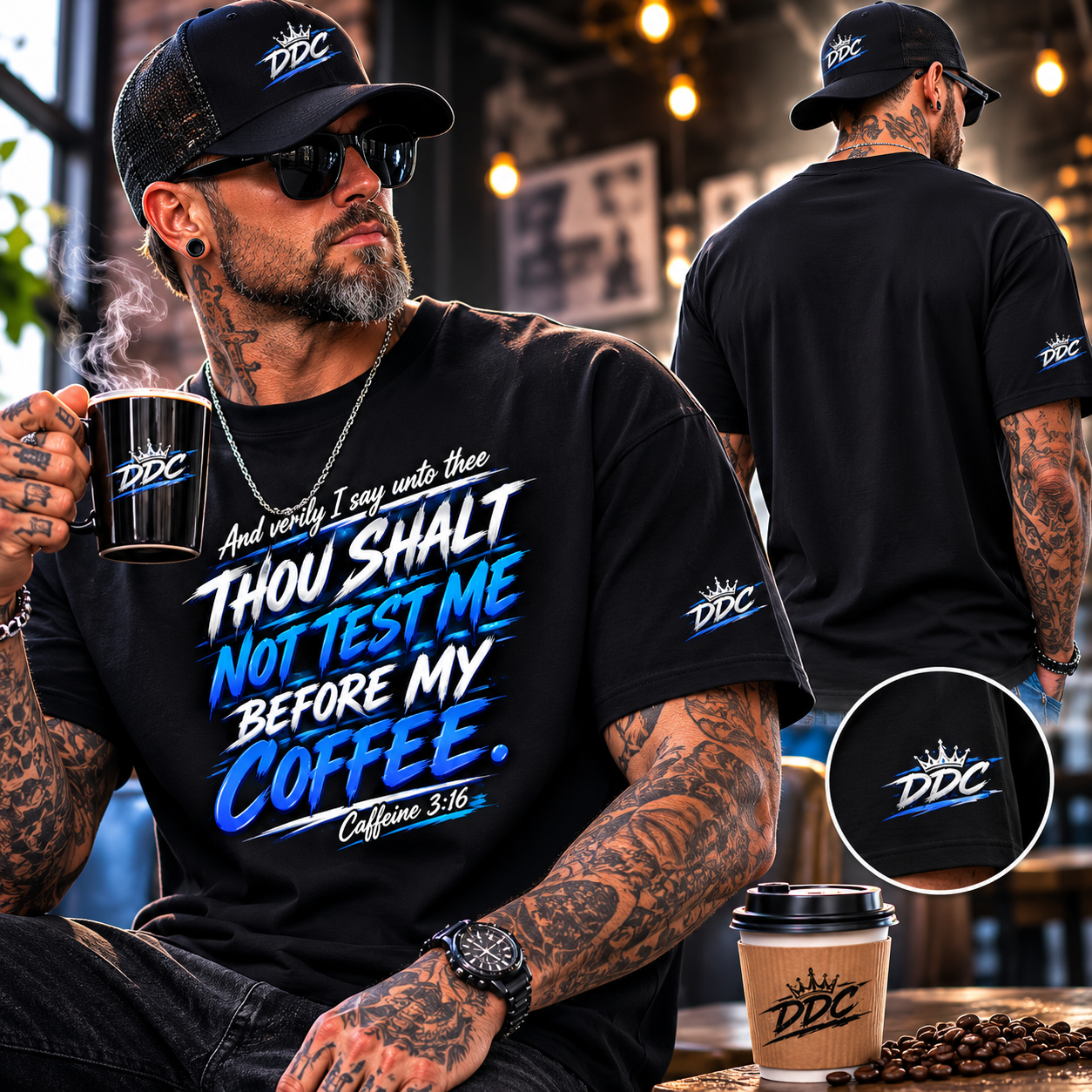 Thou Shalt Not Test Me Before My Coffee Christian T-Shirt