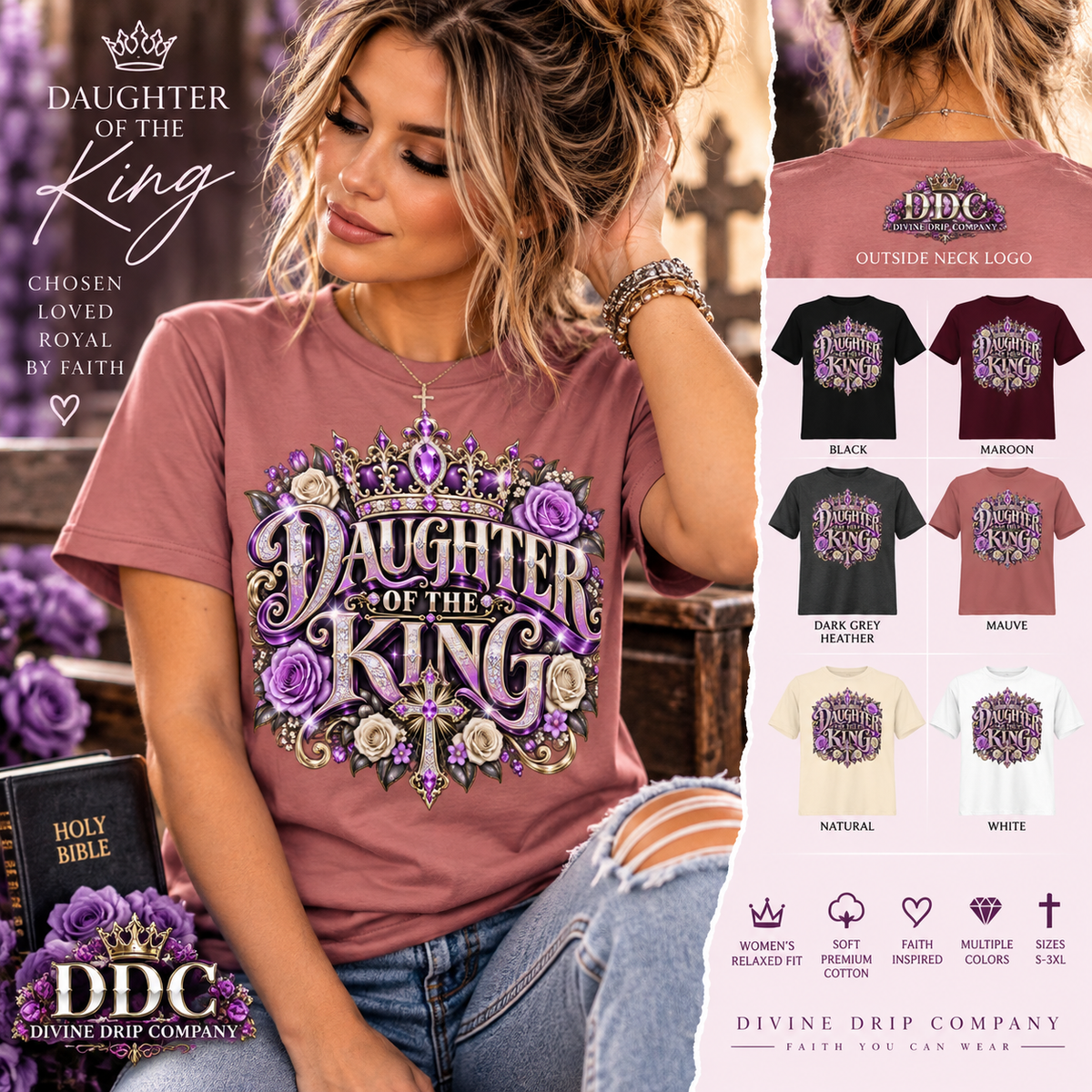 Daughter of the King Christian Women's T-Shirt | Faith Streetwear