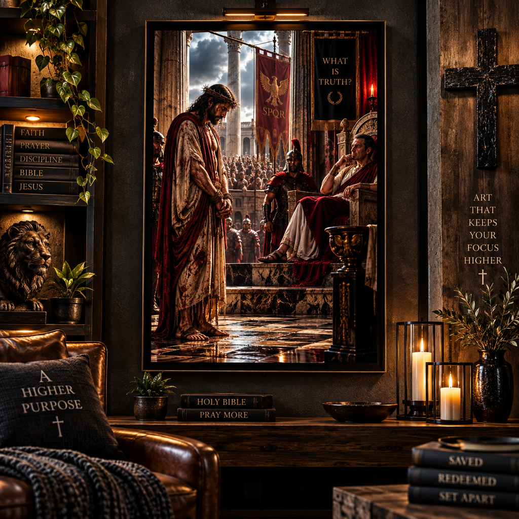 Jesus Before Pilate Christian Wall Art | What Is Truth Poster