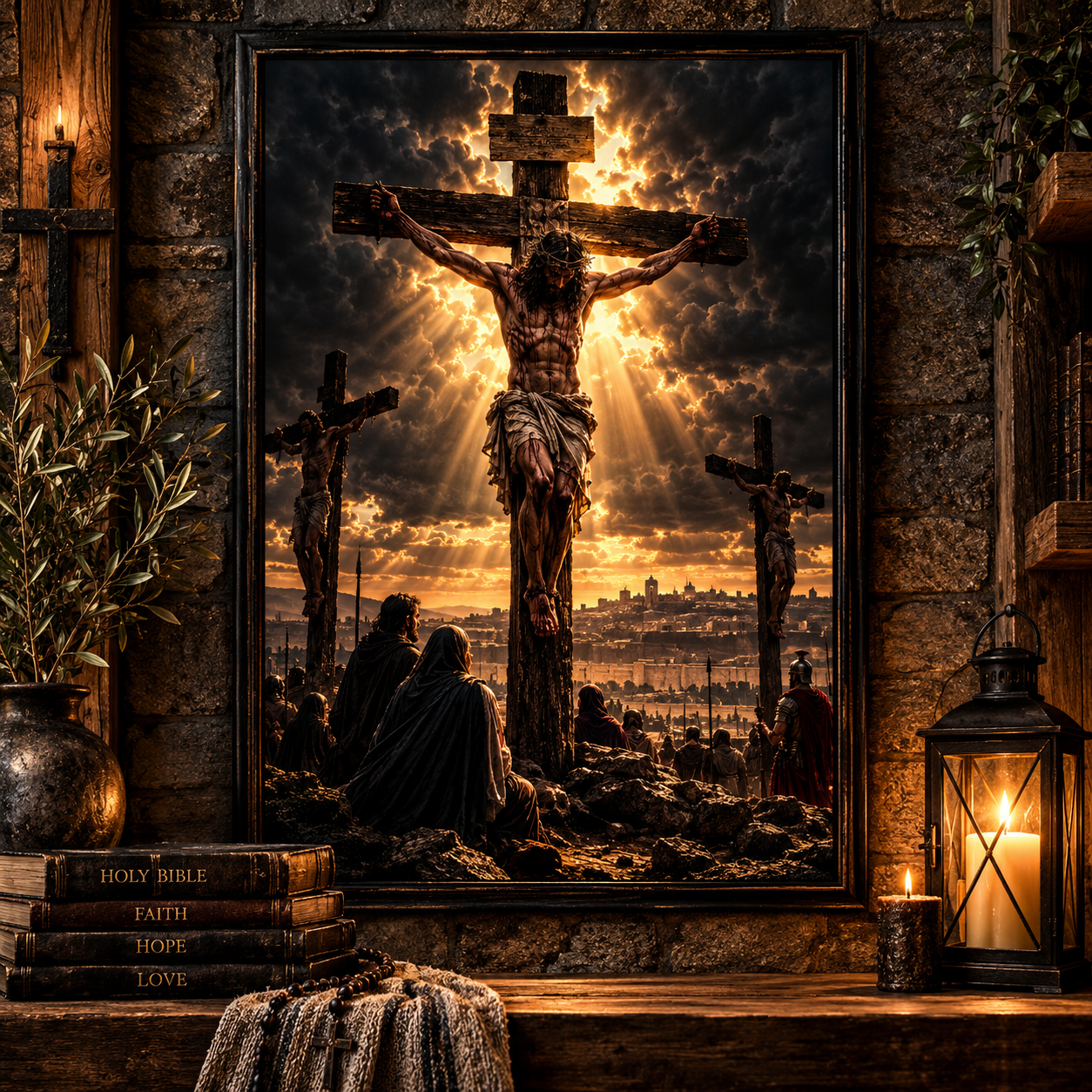 The Crucifixion of Jesus Christian Wall Art | Golgotha Poster