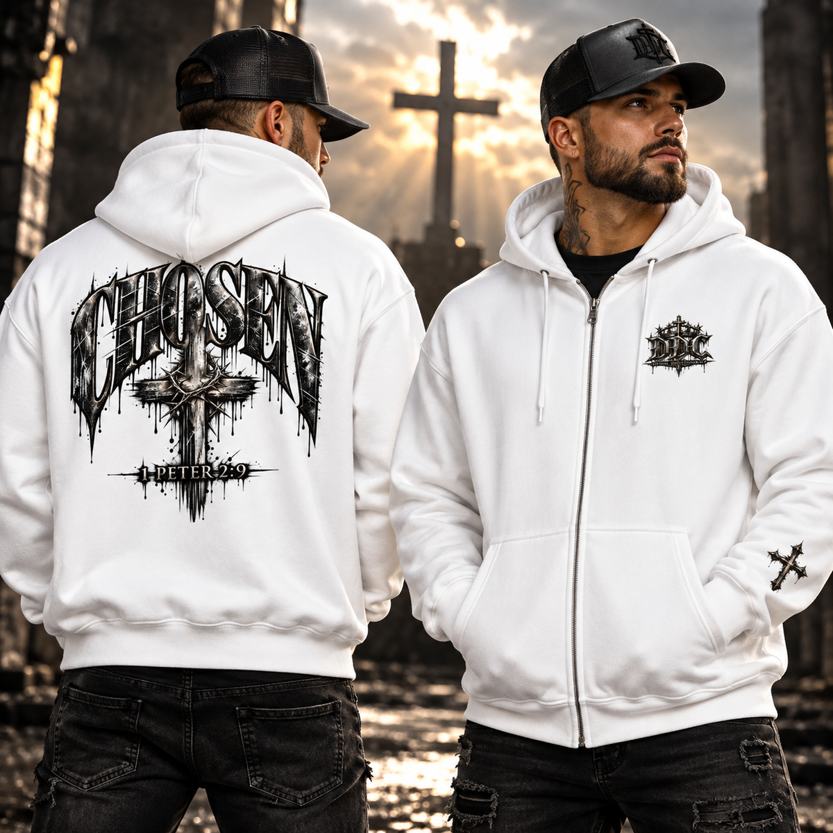 CHOSEN – 1 Peter 2:9 Christian Zip-Up Hoodie | Divine Drip Company