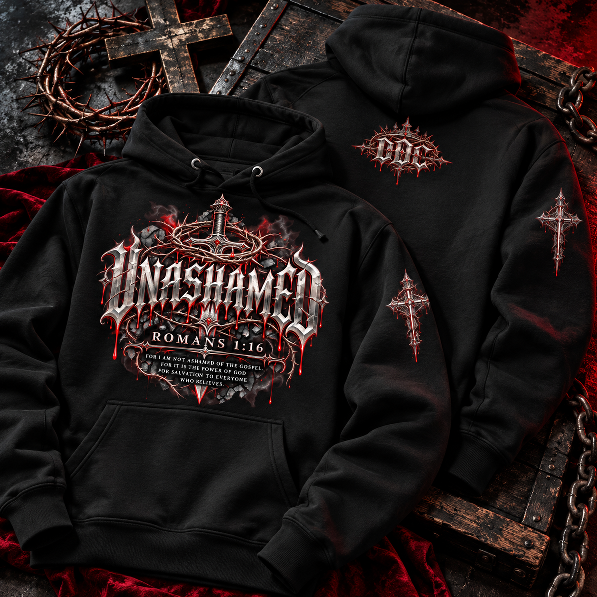 UNASHAMED Romans 1:16 Christian Pullover Hoodie