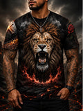 Roaring Lion of Judah T-Shirt, Fiery Christian Streetwear Tee, Biblical Graphic Apparel