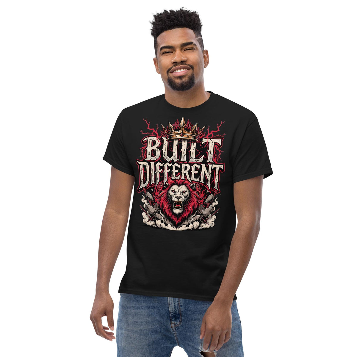 Built Different Christian Shirt | Lion of Judah T-Shirt | Faith Streetwear | Jesus Graphic Tee | Bold Christian Apparel