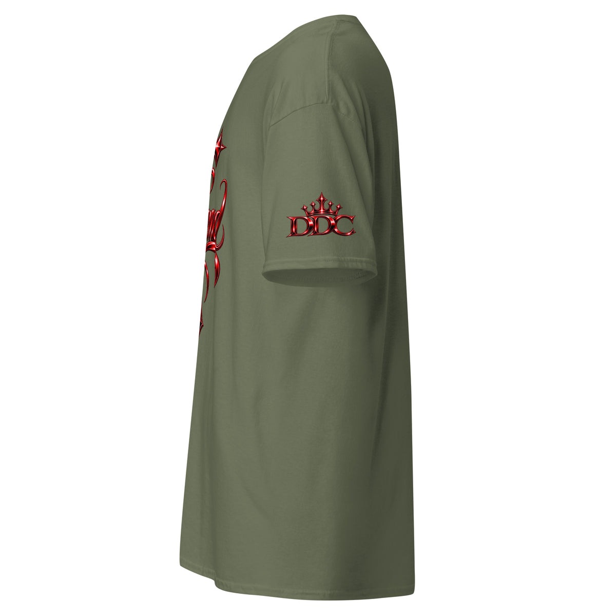 Sleeve logo reading DDC in chrome red